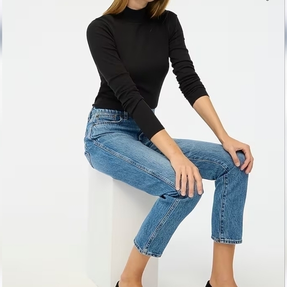 J Crew Factory Ribbed-knit mockneck top in Black size XXS NWT BU469 - Picture 1 of 9